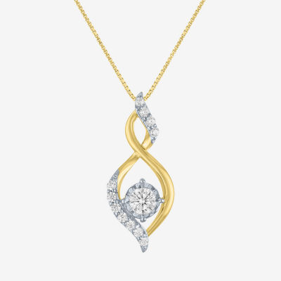 (G-H / Si2-I1) Womens 1/3 CT. T.W. Lab Grown White Diamond 10K Gold 18 Inch Pendant Necklace