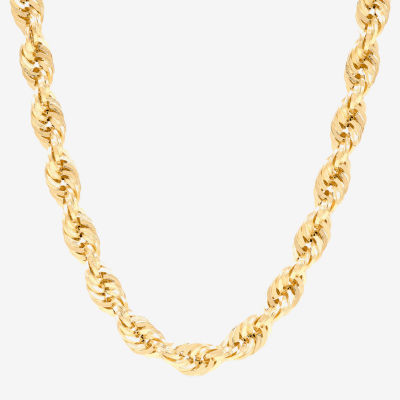 Unisex Adult 14K Gold 24 Inch Rope Chain Necklace