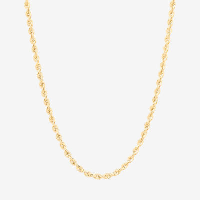 14K Gold 16 - 30 Inch Semi-Solid Sparkle Rope Chain Necklace