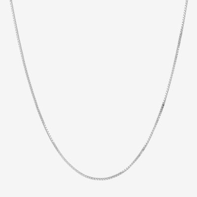 14K White Gold .75mm 16-24" Box Chain