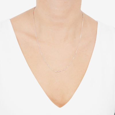 14K White Gold .75mm 16-24" Box Chain