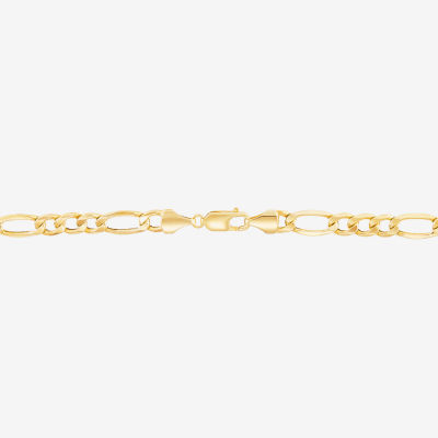 Made in Italy Mens 10K Gold 24 Inch Figaro Chain Necklace