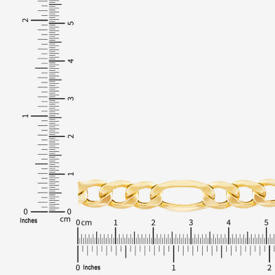 Made in Italy Mens 10K Gold 24 Inch Figaro Chain Necklace
