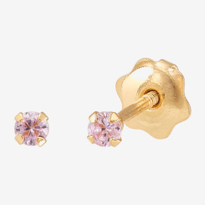 Limited Quantities! Cubic Zirconia 14K Gold 2mm Round Stud Earrings
