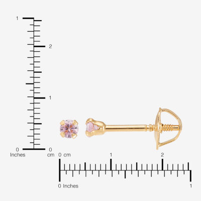 Limited Quantities! Cubic Zirconia 14K Gold 2mm Round Stud Earrings
