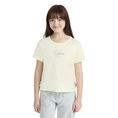 Levi 's Big Kid Girls Crew Neck Short Sleeve Regular Fit Graphic T-shirt In Yellow