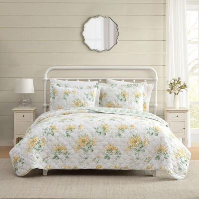 Laura Ashley Honeysuckle 3-pc. Reversible Quilt Set