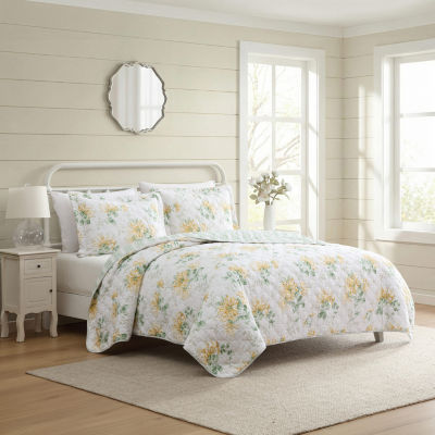 Laura Ashley Honeysuckle 3-pc. Reversible Quilt Set
