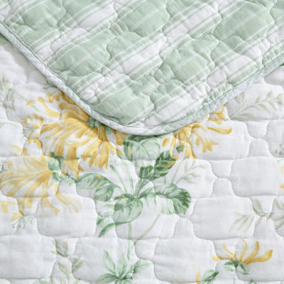Laura Ashley Honeysuckle 3-pc. Reversible Quilt Set