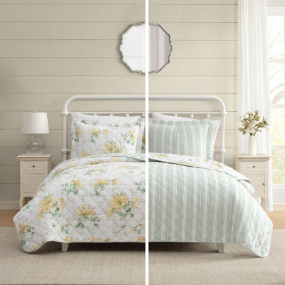 Laura Ashley Honeysuckle 3-pc. Reversible Quilt Set
