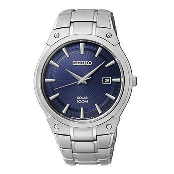 Seiko® Mens Blue Dial Stainless Steel Solar Watch SKA323 - JCPenney
