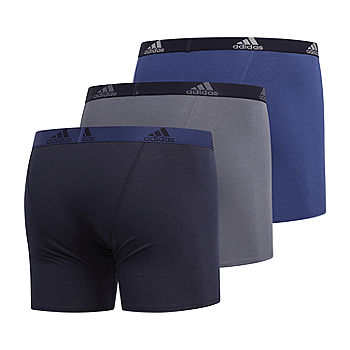 adidas Men's Stretch Cotton Long Boxer Brief Underwear (3-Pack