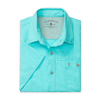 GH Bass & Co. Fishing Mens Short Sleeve Button-Down Shirt