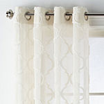 JCPenney Home Zuri Clipped Sheer Grommet Top Curtain Panel