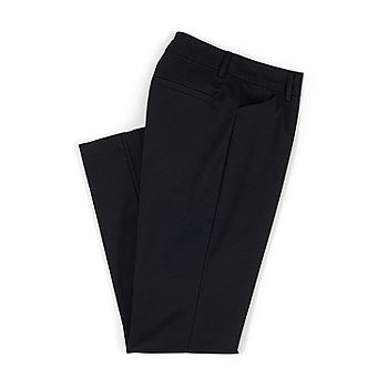 Lee Women's Plus Size Wrinkle Free Relaxed Fit Straight Leg Pant, Black, 18  Petite