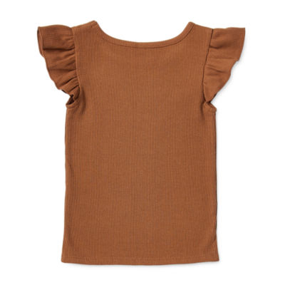 Okie Dokie Rib Toddler & Little Girls Round Neck Short Sleeve Tank Top