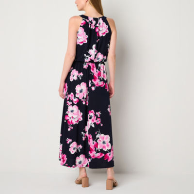 Robbie Bee Womens Sleeveless Floral Maxi Dress