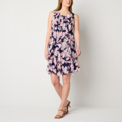 Robbie Bee Sleeveless Shift Dress, Color Navy Blush JCPenney