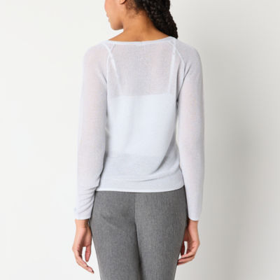 Worthington Womens V Neck Long Sleeve Pullover Sweater