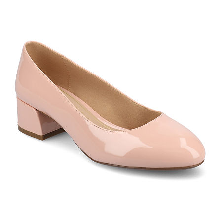 Journee Collection Saarii Womens Round Closed Toe Block Heel Pumps, 10 Medium, Pink