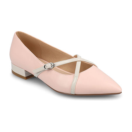 Journee Collection Womens Camby Pointed Toe Ballet Flats, 8 Wide, Pink