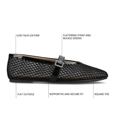 Journee Collection Womens Casha Square Closed Toe Ballet Flats