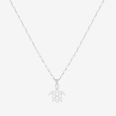 Bijoux Bar Delicates Silver Tone Turtle Womens 16 Inch Pendant Necklaces