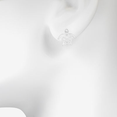 Bijoux Bar Delicates Silver Tone Turtle Glass 12.5mm Stud Earrings