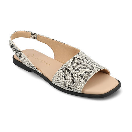 Journee Collection Womens Brinsley Slingback Strap Flat Sandals, 9 Medium, Gray