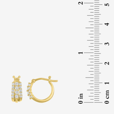 (G-H / I1-I2) Womens 1/3 CT. T.W. Lab Grown White Diamond 10K Gold 12.1mm Hoop Earrings