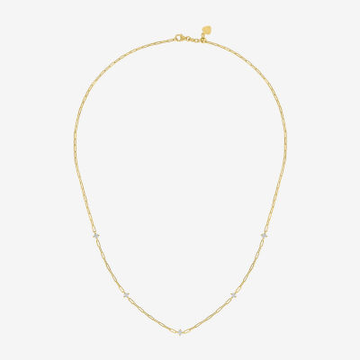 Diamond Addiction (G-H / I1-I2) Womens 1/3 CT. T.W. Lab Grown White Diamond 10K Gold Paperclip Round 18 Inch Pendant Necklace