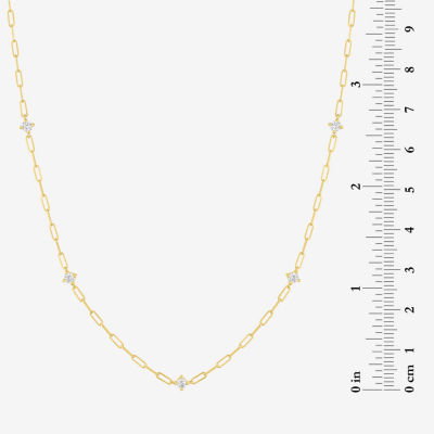 Diamond Addiction (G-H / I1-I2) Womens 1/3 CT. T.W. Lab Grown White Diamond 10K Gold Paperclip Round 18 Inch Pendant Necklace