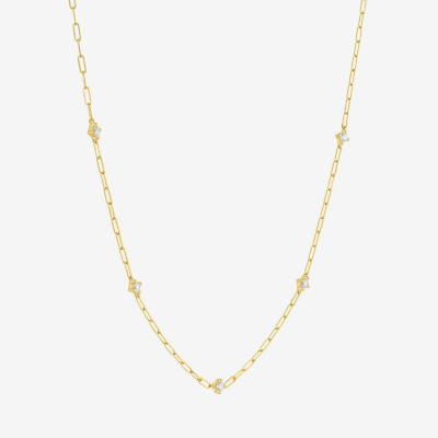 Diamond Addiction (G-H / I1-I2) Womens 1/3 CT. T.W. Lab Grown White Diamond 10K Gold Paperclip Round 18 Inch Pendant Necklace