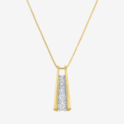 Yes Please! (G-H / I1-I2) Womens 1/10 CT. T.W. Lab Grown White Diamond 14K Gold Over Silver Sterling Silver 18 Inch Pendant Necklaces
