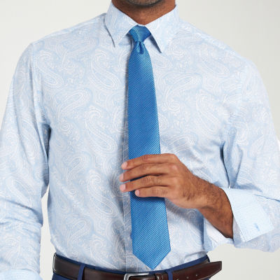 Nick Graham Mens Spread Collar Long Sleeve Shirt + Tie Set