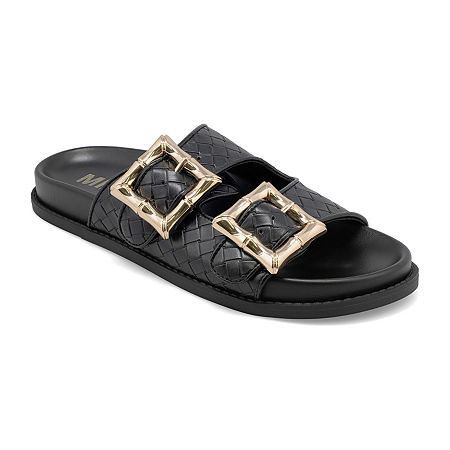 Mia Girl Womens Parie Slide Sandals, 9 Medium, Black