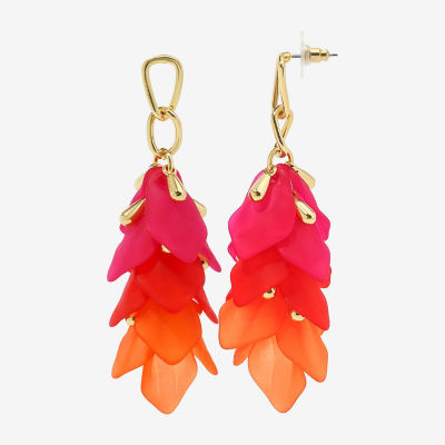 Bijoux Bar Gold Tone Flower Drop Earrings