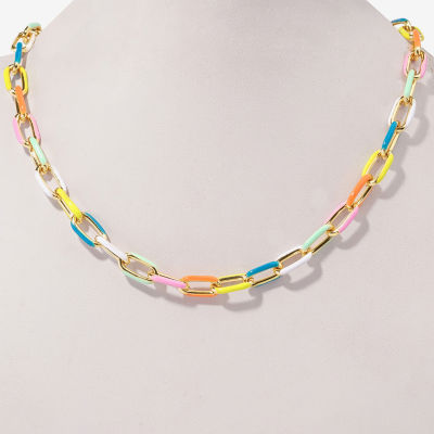 Bijoux Bar Gold Tone 14 Inch Link Necklace
