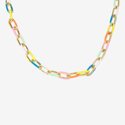 Bijoux Bar Gold Tone 14 Inch Link Necklace
