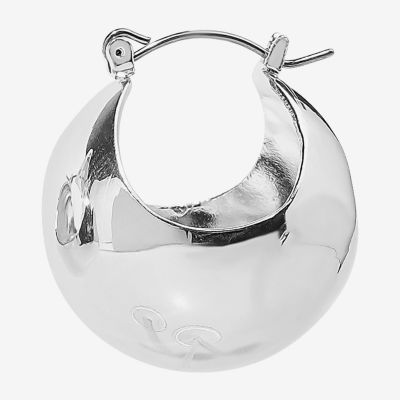 Bijoux Bar Silver Tone 1 Inch Hoop Earrings