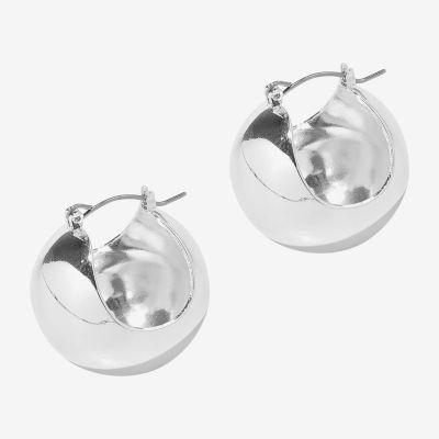 Bijoux Bar Silver Tone 1 Inch Hoop Earrings