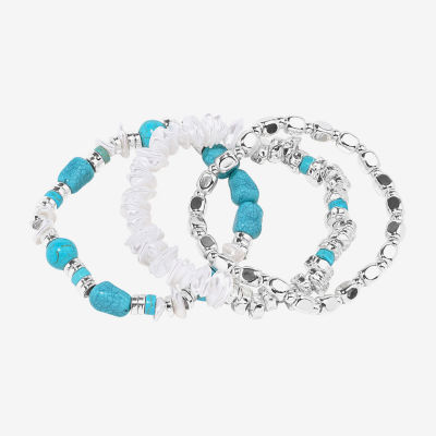 Bijoux Bar Silver Tone Womens 3-pc. Bracelet Set