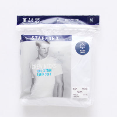Stafford Super Soft Mens 4 Pack Short Sleeve Crew Neck T-Shirt