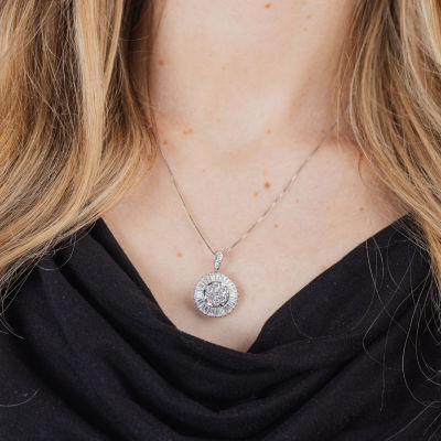 (G / Si2) Womens 2 CT. T.W. Lab Grown White Diamond 14K Gold Round 18 Inch Pendant Necklace