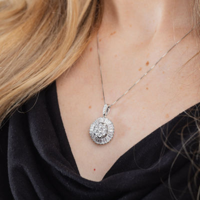 (G / Si2) Womens 2 CT. T.W. Lab Grown White Diamond 14K Gold Round 18 Inch Pendant Necklace