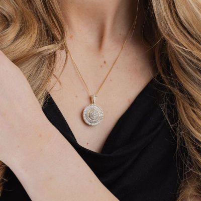 (G / Si2) Womens 2 CT. T.W. Lab Grown White Diamond 14K White Gold Round 18 Inch Pendant Necklace