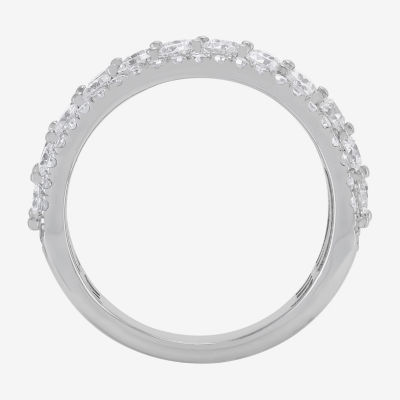 (H-I / Si1-Si2) Womens 5.5MM 2 CT. T.W. Lab Grown White Diamond 10K Gold Anniversary Band