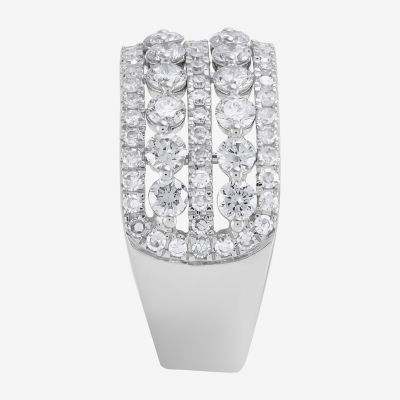 (H-I / Si1-Si2) Womens 5.5MM 2 CT. T.W. Lab Grown White Diamond 10K Gold Anniversary Band