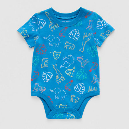 Okie Dokie Baby Boys Short Sleeve Bodysuit, 6 Months, Blue