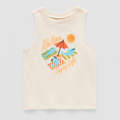 Okie Dokie Toddler & Little Boys Crew Neck Sleeveless Tank Top